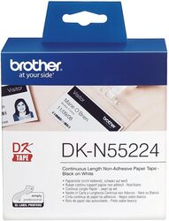 Brother DK-N55224 Label Roll, Non-Adhesive Continuous Length Paper, Black on Yellow, Single Label Roll, 54mm (W) x 30.48M (L)