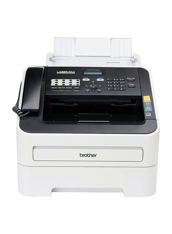 Brother FAX-2840 Laser Fax Machine, White/Grey