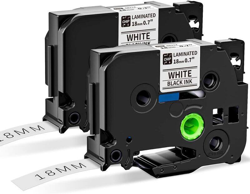 

Compatible Black on White Label Tape, 18mm, for Brother & Aimo