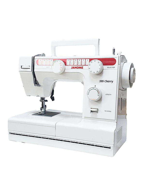 Janome 399 Cherry Sewing Machine, 24 Stitches, White