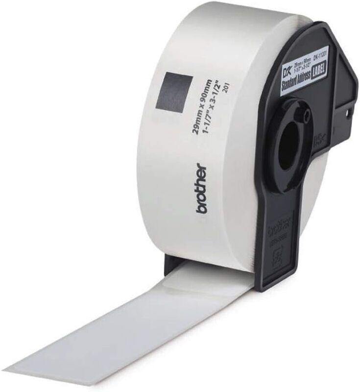 Brother DK-11201 Standard Address Labels, 29mm x 90mm, Black on White, 400 Labels in 1 Roll