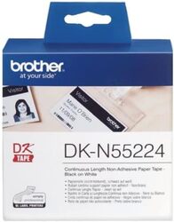 Brother DK-N55224 Label Roll, Non-Adhesive Continuous Length Paper, Black on Yellow, Single Label Roll, 54mm (W) x 30.48M (L)