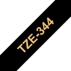 Brother TZe-344 18mm Gold on Black Laminated Tapes