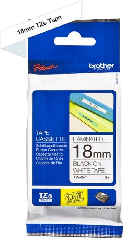 

Brother TZE-241 18mm Black on White Label Tape Cartridge