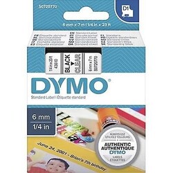 Dymo 43610, D1 Tape, 6mm x 7m, Black on Clear