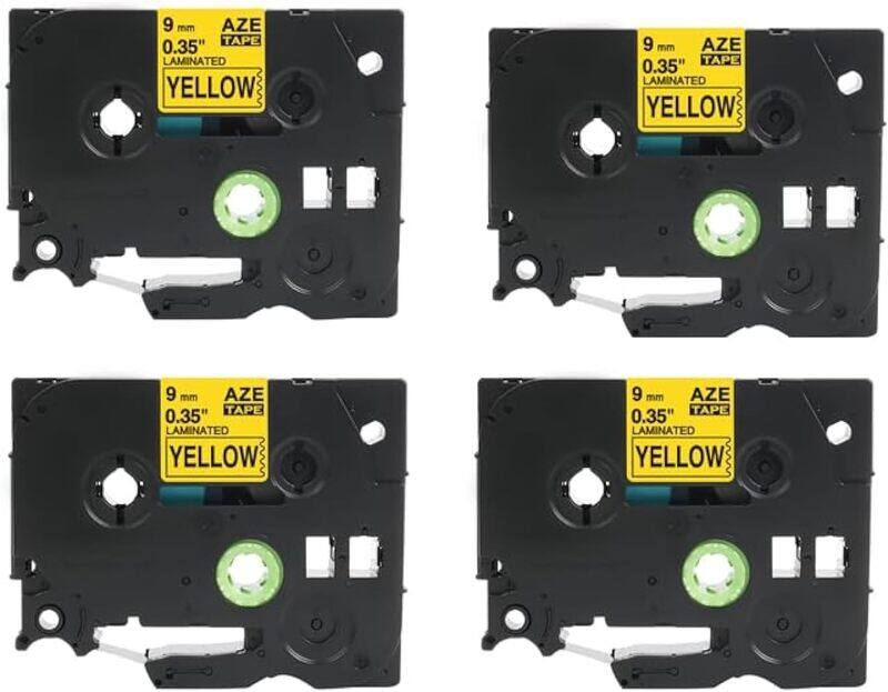 

Compatible Black on Yellow Label Tape, 9mm, for Brother & Aimo