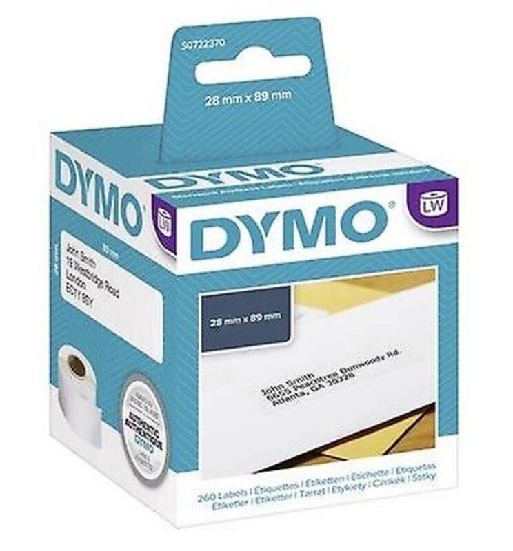 DYMO 99010  Address Labels, White Paper, 89 x 28 mm, 2X130 Labels/Roll