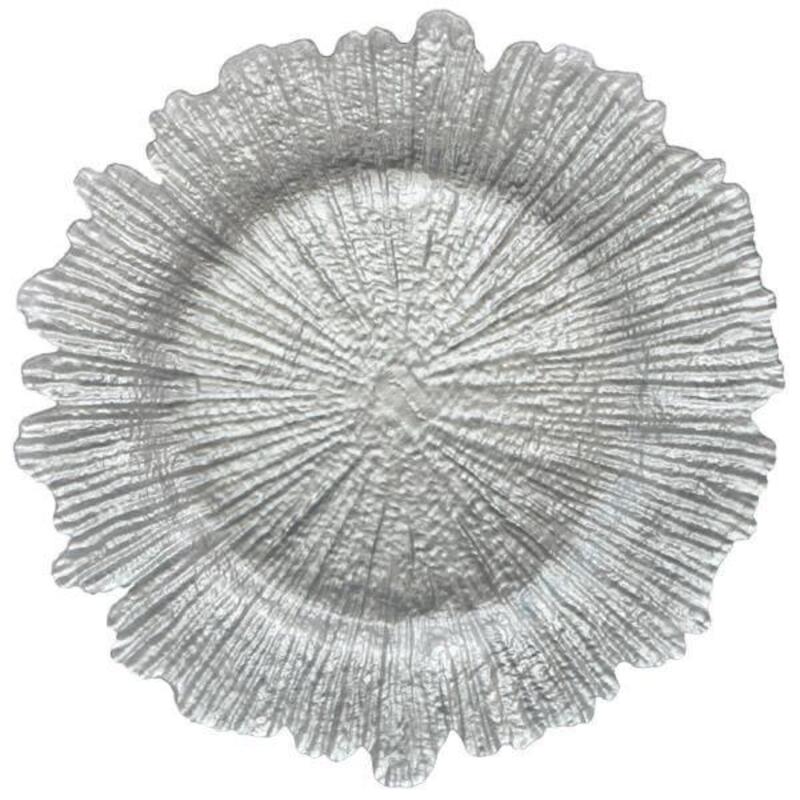 Ximi Silver Glass Charger Plate, XIMI 126S