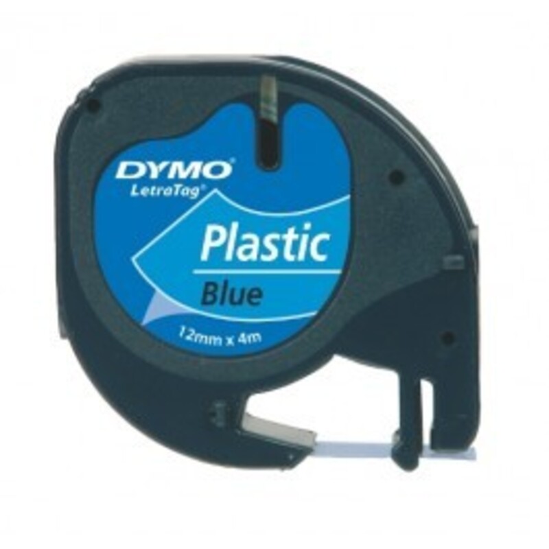 Dymo 91205  LetraTag Plastic Tape, 12mm X 4m, Blue