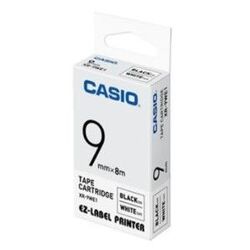 Casio XR-9WE1 Tape Cassette, 9mm X 8m, Black on White