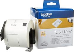 Brother Dk-11202 Label Roll, Shipping Labels, Black On White 300 Labels 62mm