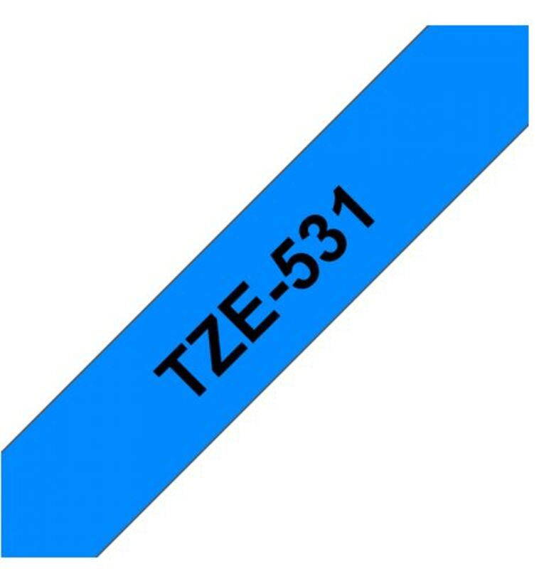 Brother TZE-531 12mm Laminated Tape, Black on Blue