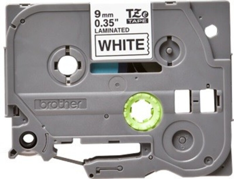 Brother TZE-221 9mm Black on White Label Tape
