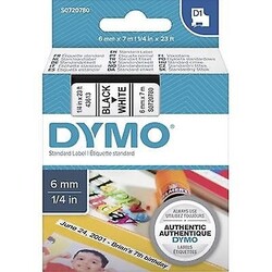 Dymo 43613, D1 Tape, 6mm x 7m, Black on White