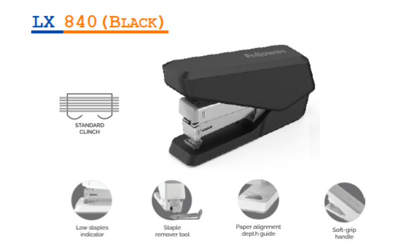 

Fellowes LX 840 Stapler, Black