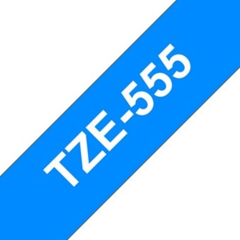 Brother TZe-555 24mm White on Blue Laminated Tapes