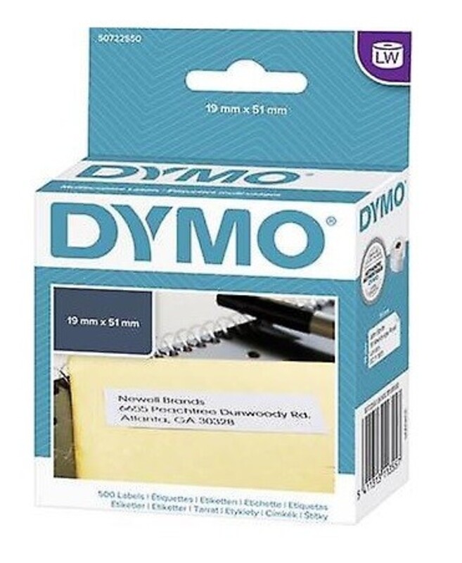 DYMO 11355 Multipurpose Labels White Paper, 51 x 19 mm 500 Labels/Roll