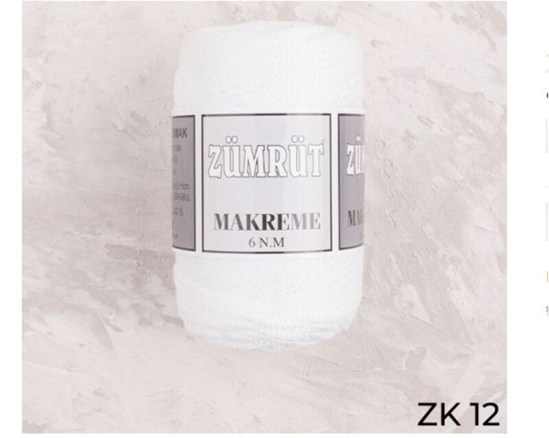 Zumrut Polyester Macrame Thread No. 6 250g, ZK 12