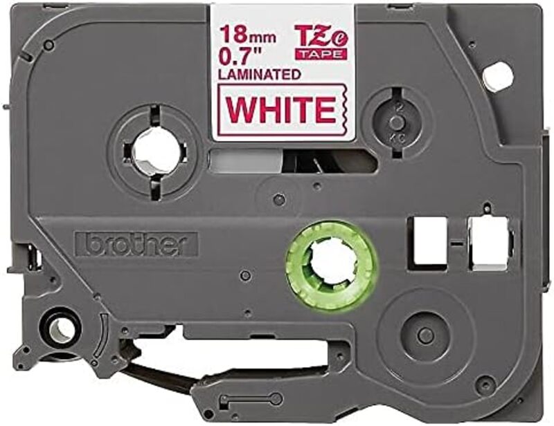 Brother TZe-242 18mm Red on White Laminated Label Tape