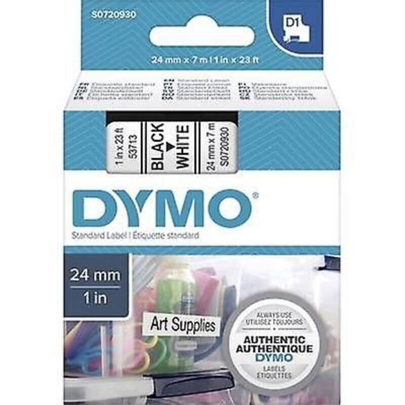 

Dymo 53713, D1 Tape, 24mm x 7m, Black on White