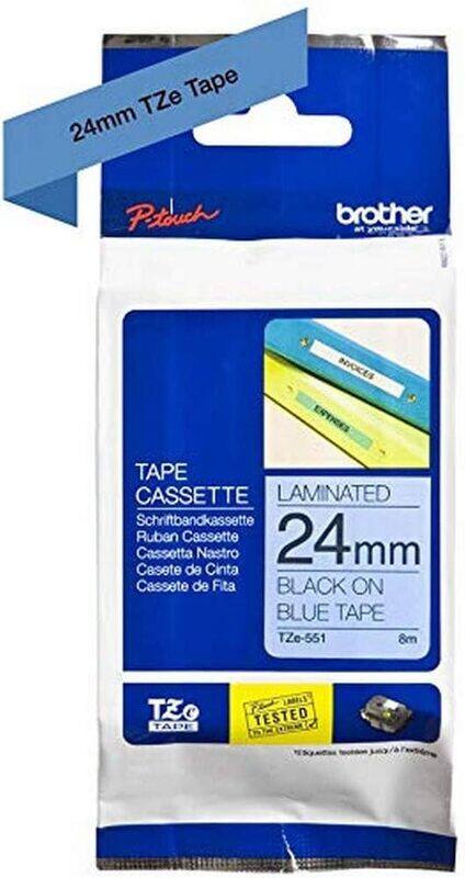 

Brother TZE-551 24mm Black on Red Laminated Tape