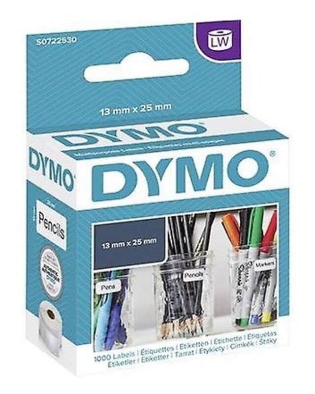 DYMO 11353 Multipurpose Labels (2 up), White Paper, 25 x 13 mm 1000 Labels/Roll