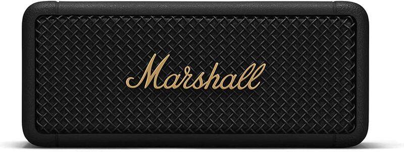 

Marshall Emberton Portable Bluetooth Speakers - Water Resistant Wireless Speakers Portable Speaker 20 Hour of Playtime - Black and Brass