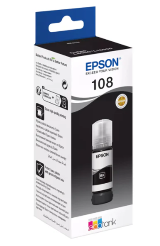 

Epson 108 Ecotank Black Ink Bottle 70ml
