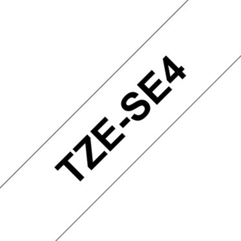 Brother TZe-SE4 Security Tape 18mm, (3/4"), Black on White
