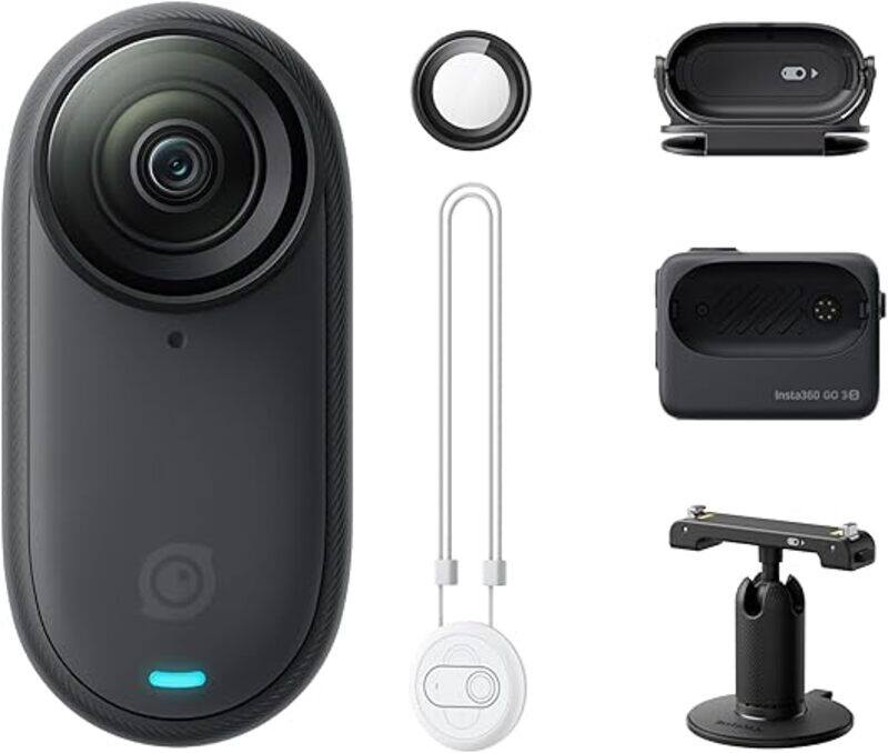 

Insta360 GO 3S - 128 GB Black 4K Tiny Portable Vlogging Camera, Hands-Free POVs, Mount Anywhere, Stabilization, 140 Min Battery Life, 10m Waterproof,