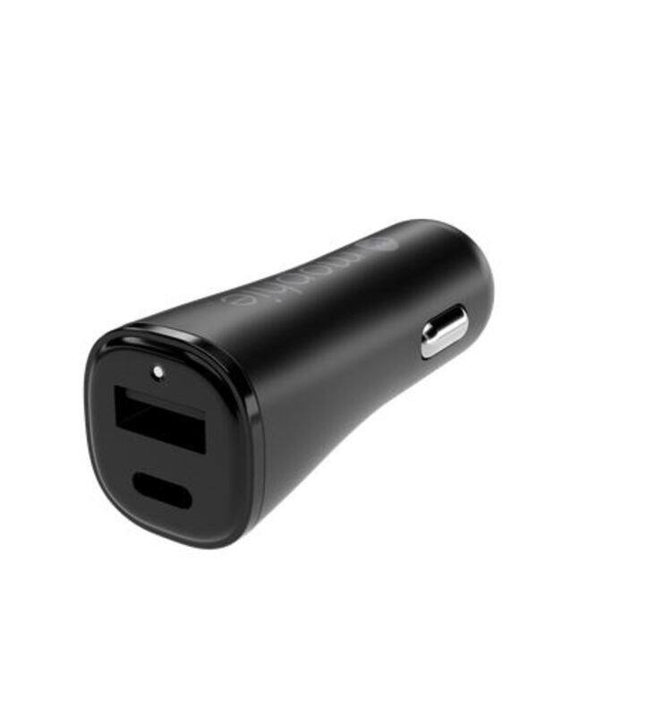 

Mophie-Essentials-ACC-Car Charger-USBC-USBA-12W, Black