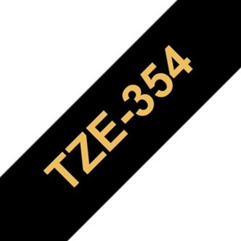 Brother TZe-354 24mm Gold on Black Laminated Tapes