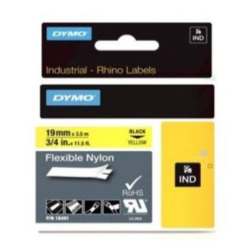 

DYMO RHINO Tape 19mm Yellow Flexible Nylon - S0718090
