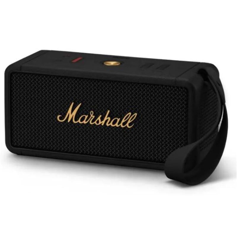 Marshall Middleton Portable Bluetooth Speaker, Black and Brass