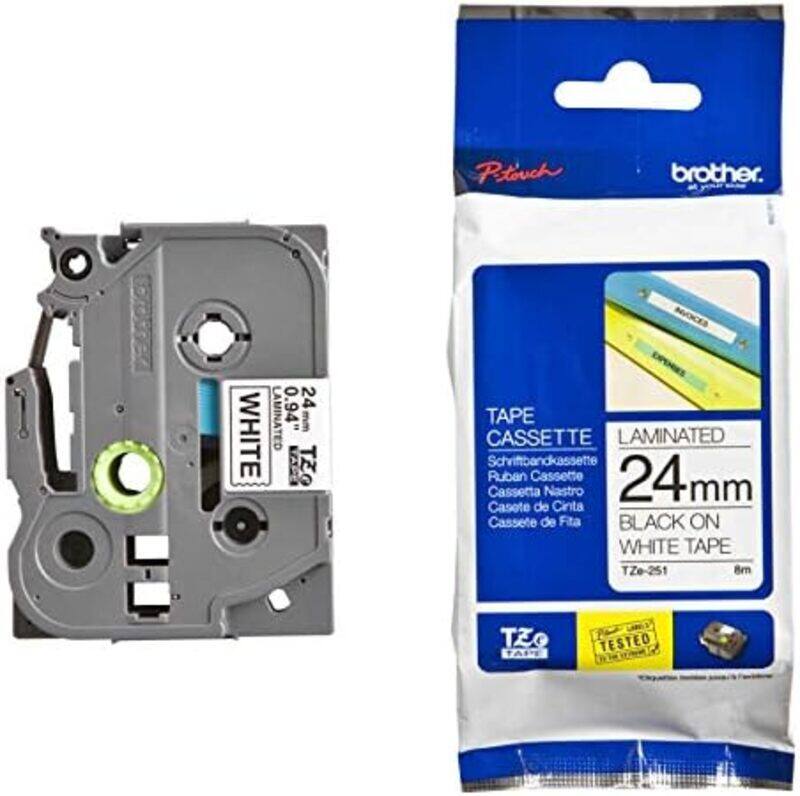 

Brother TZE-251 24mm Black on White Label Tape Cartridge