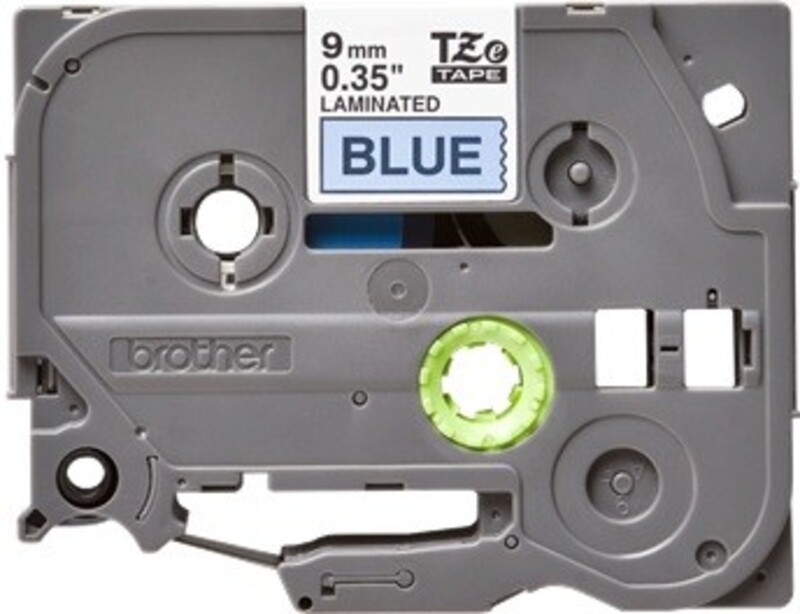 Brother TZE-521 9mm Black on Blue Laminated Label Tape