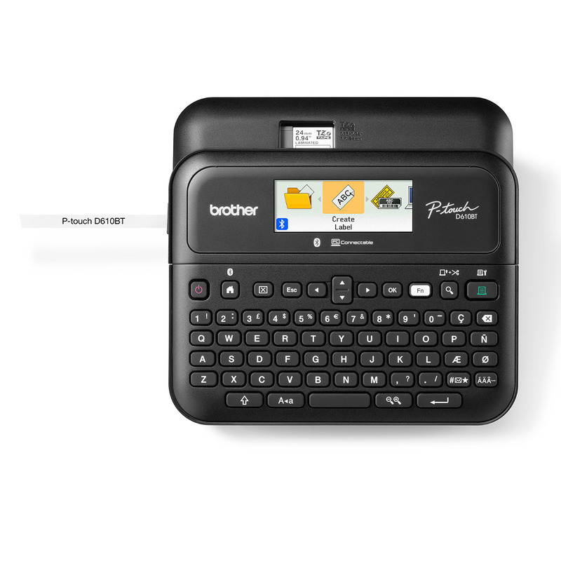 Brother PT-D610BT Desktop Bluetooth and PC Connectable Label Printer with Color LCD Display