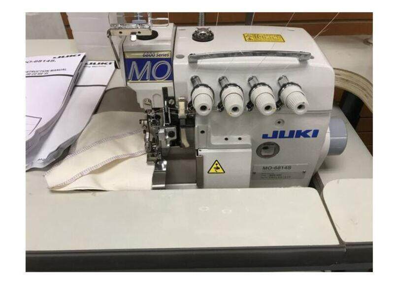 

Juki MO6814S-BE6-34HG44-Q143-DD10 2 Needle 4 Thread Overlock Direct Drive Motor Machine Complete Set with Table Stand