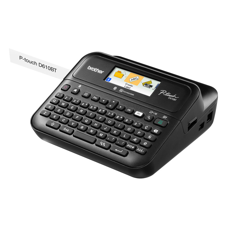 Brother PT-D610BT Desktop Bluetooth and PC Connectable Label Printer with Color LCD Display