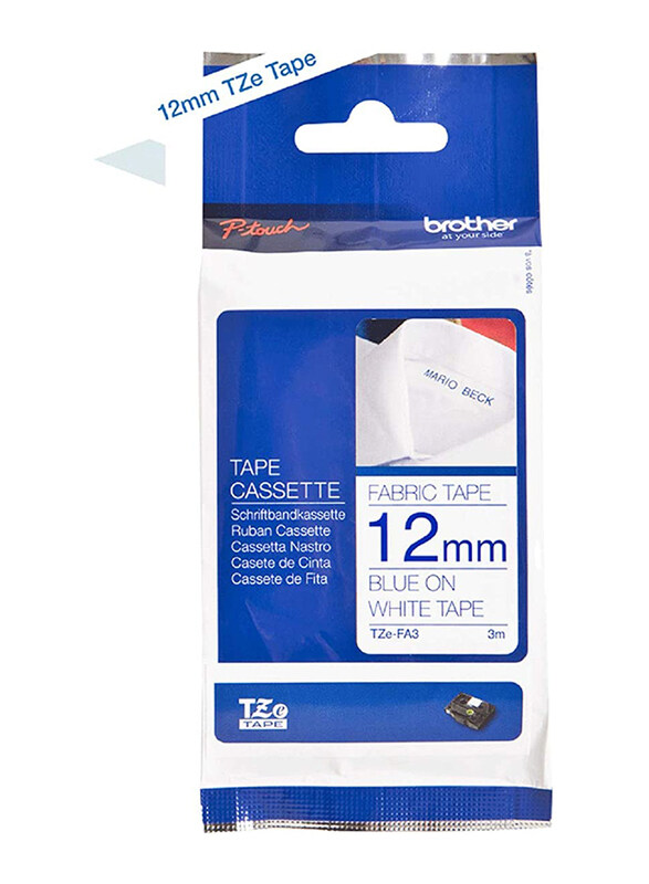 

Brother TZE-FA3 12mm Fabric Tape, Blue/White