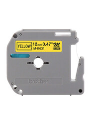 Brother MK-631 Black On Yellow Label Tape Cartridge, Grey