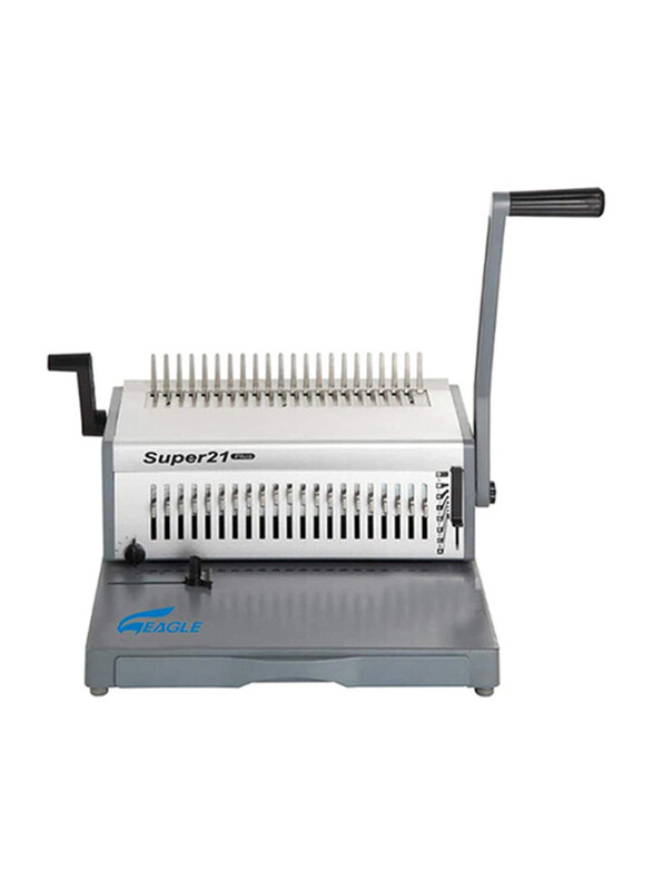 

Eagle Super 21 Plus Comb Manual Spiral Binding Machine, Grey/Silver