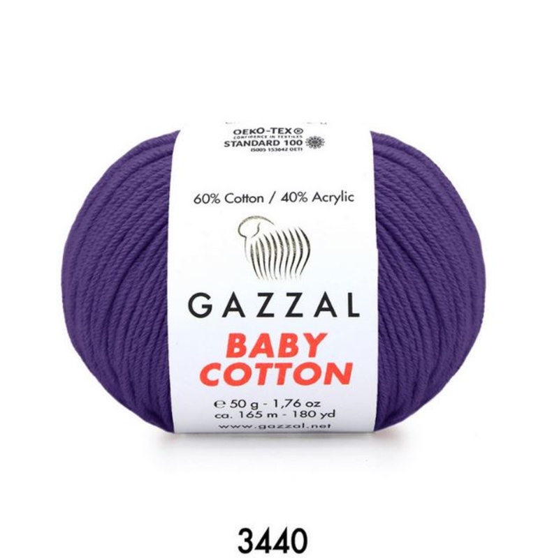 Gazzal Baby Cotton Yarn 50g,3440