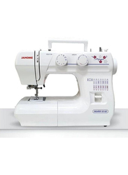 Janome Silver 12 LE Sewing Machine with Hard Cover, White