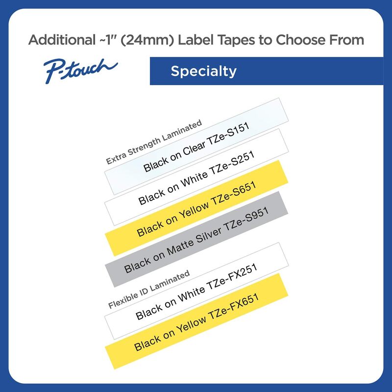 Brother TZe-S251 24mm Strong Adhesive Labelling Tape Cassette, Black on White