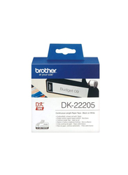Brother DK-22205 Continuous Paper Black on White Label Roll, 62mm wide, Multicolour