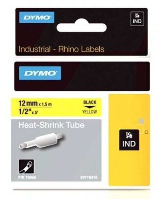 

Dymo Rhino 18056 / S0718310 Yellow Heat Shrink Tubing 12mm