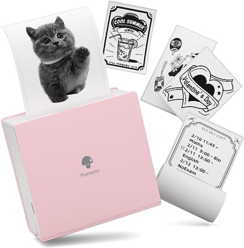 Phomemo Pro M02 Pocket Printer Pink Available for 15/25/53 mm
