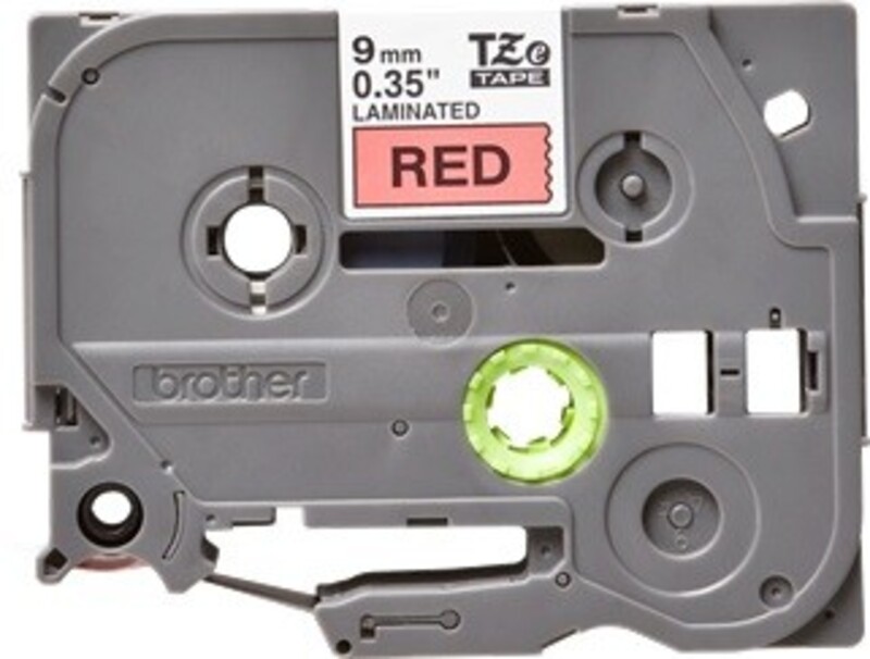 Brother TZE-421 9mm Black on Red Laminated Label Tape
