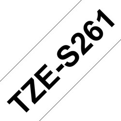 Brother TZe-S261  36mm Black on White Strong Adhesive Laminated Tapes
